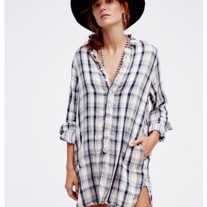 Blue Plaid shirt/dress